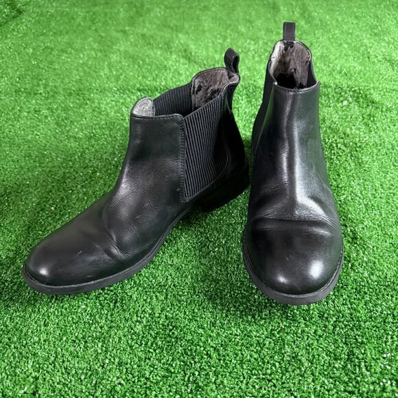 Clarks Pita Sedona 26111575 Black Leather Slip On Classic Chelsea Boots Size 8 - Picture 1 of 11